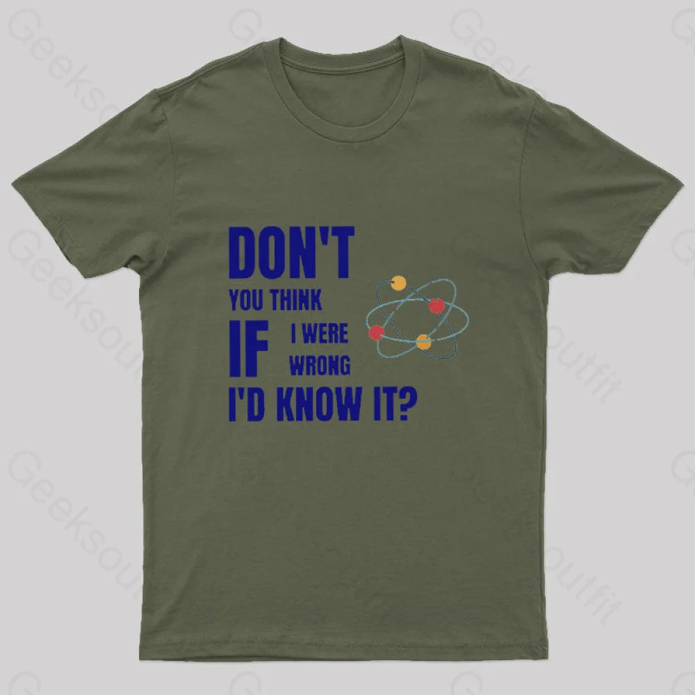 Do Not You Think If I Were Wrong Nerd T-Shirt Dapper Women's 1920S