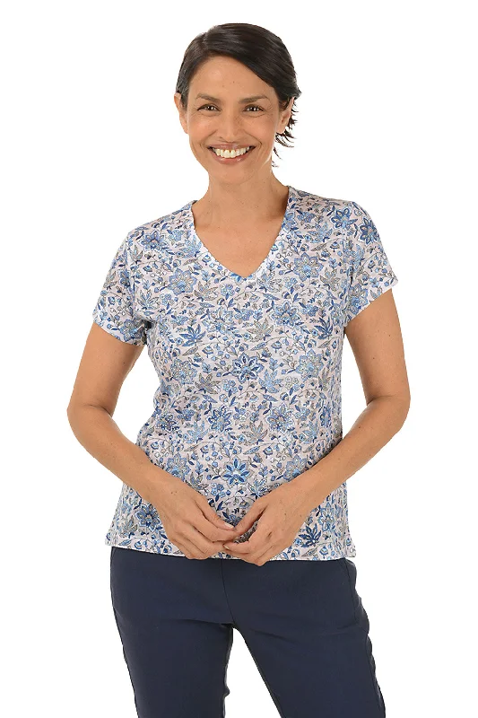 Forget-Me-Not Studded V-Neck Top Monochromatic All - in - one