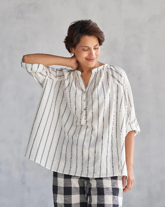 Ukiyo Peasant Top - Ivory Hip Women's Retro