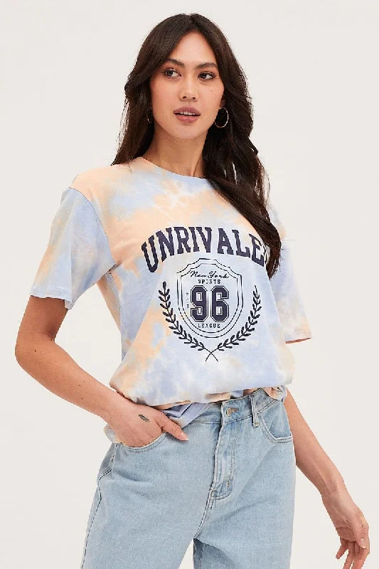 Multi Short Sleeve Graphic Tee Dynamic Women's High - energy