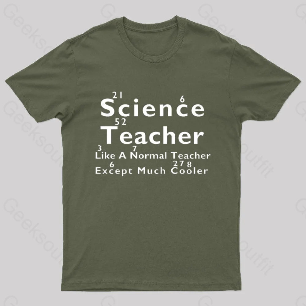 Like A Normal Teacher Except Much Cooler Nerd T-Shirt Stylish Women's Tropical 