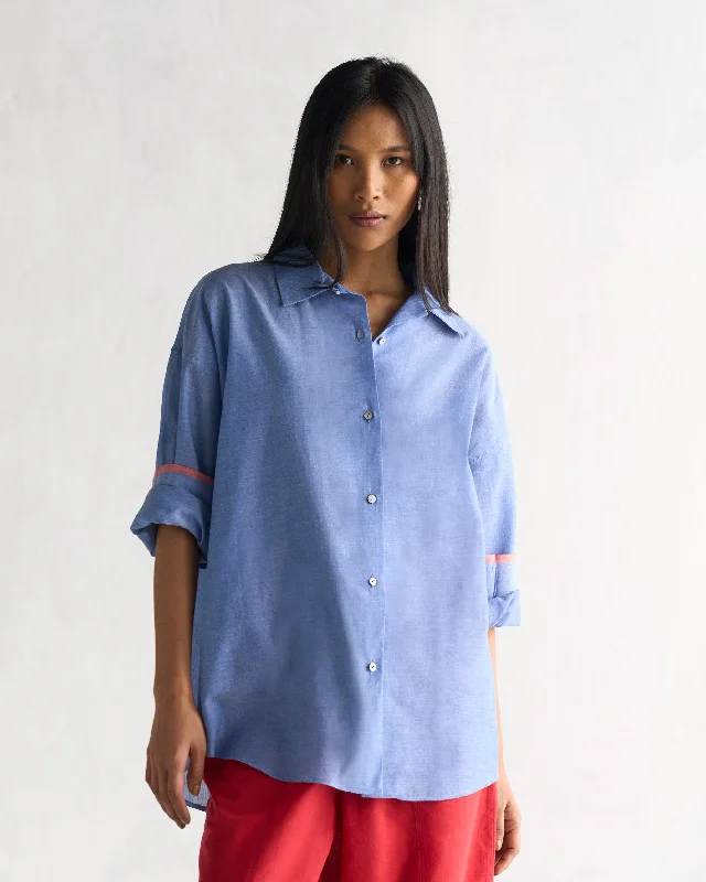 Oversized Shirt - Blue Sharp Women's Italian