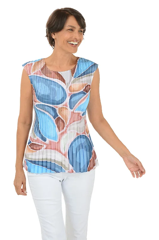 Petals Cap Sleeve Pleated Blouse Refined Women's Velvet