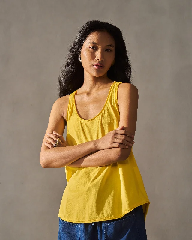 Ukiyo Racerback Top - Yellow Feminine Women's Soft 