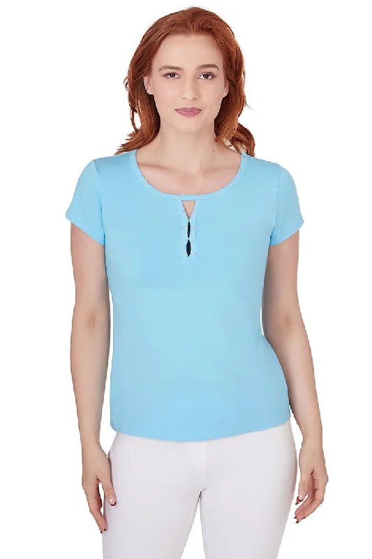 Feeling Just Lime Studded Keyhole Tee Street