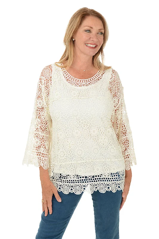Keep It Natural Crochet Blouse Athletic Women's 