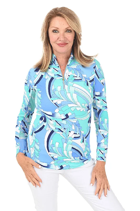 Blue St. Barths UPF50+ Sun Shirt Stylish Women's Neon