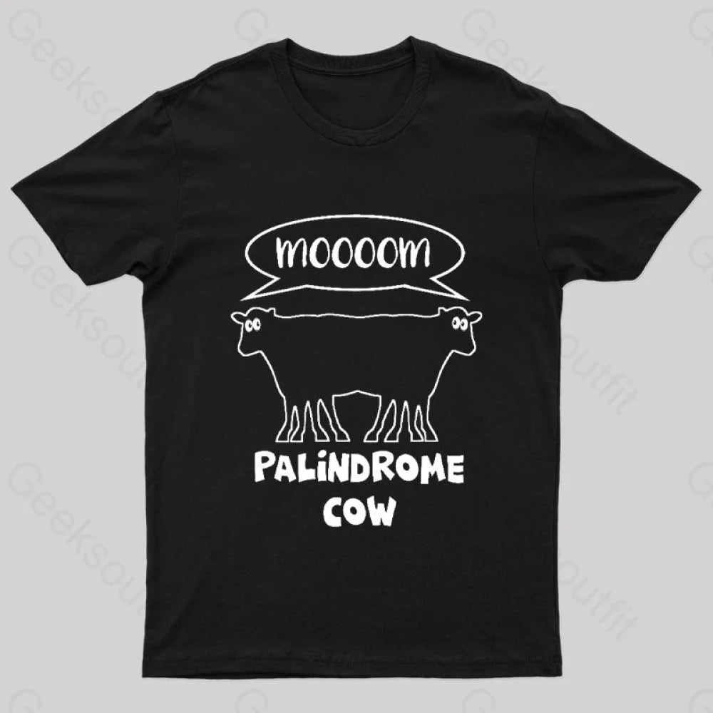 Palindrome Cow Geek T-Shirt Sleek Women's Metallic