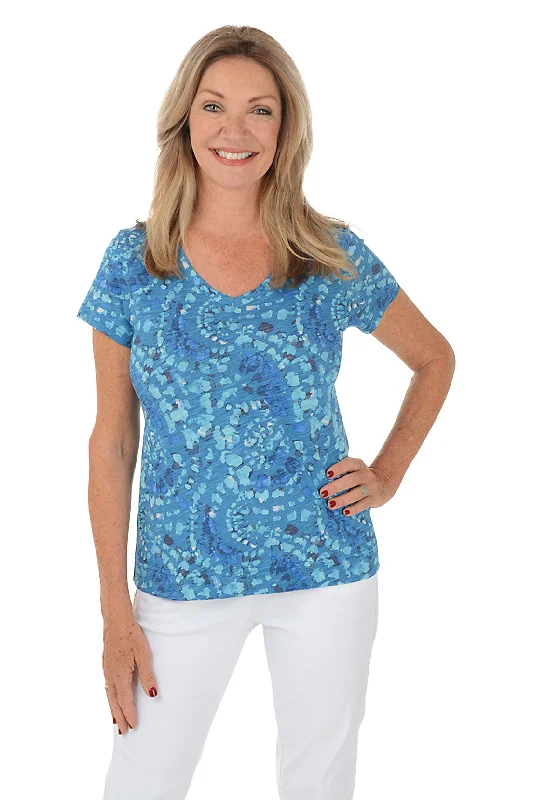 Lapis Kaleidoscope V-Neck Tee Refined Women's Classic 