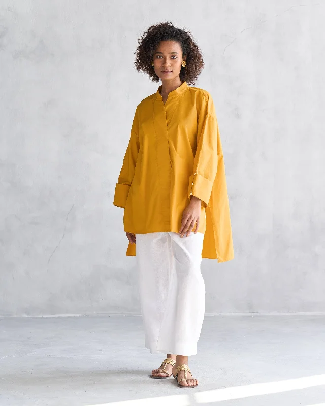 Cirrus Shirt - Ochre Laid - back Women's Style