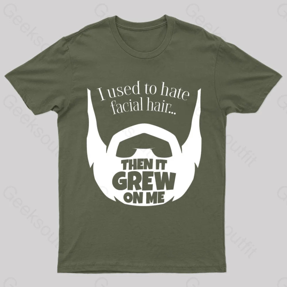 Hate Facial Hair Geek T-Shirt Casual Women's Loose - fitting