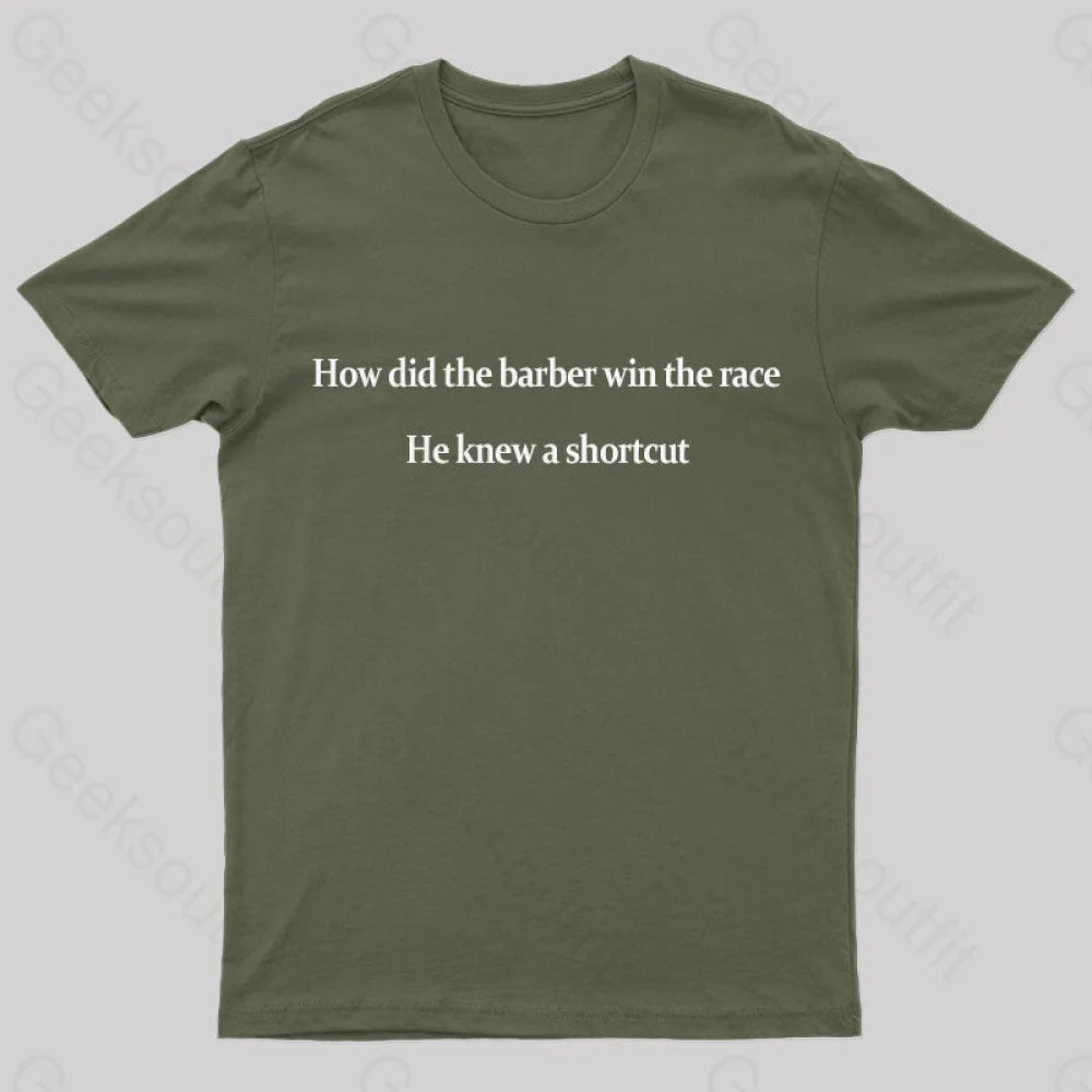 The Barber Win The Race Geek T-Shirt Sophisticated Women's 