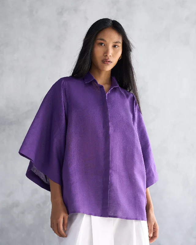 Drop Armhole Shirt - Purple Dynamic Women's High - energy