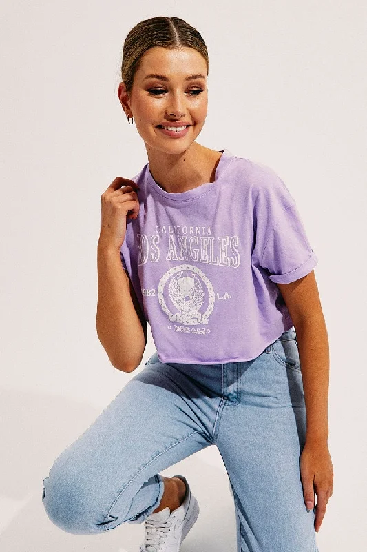 Purple Crop T Shirt Contemporary 