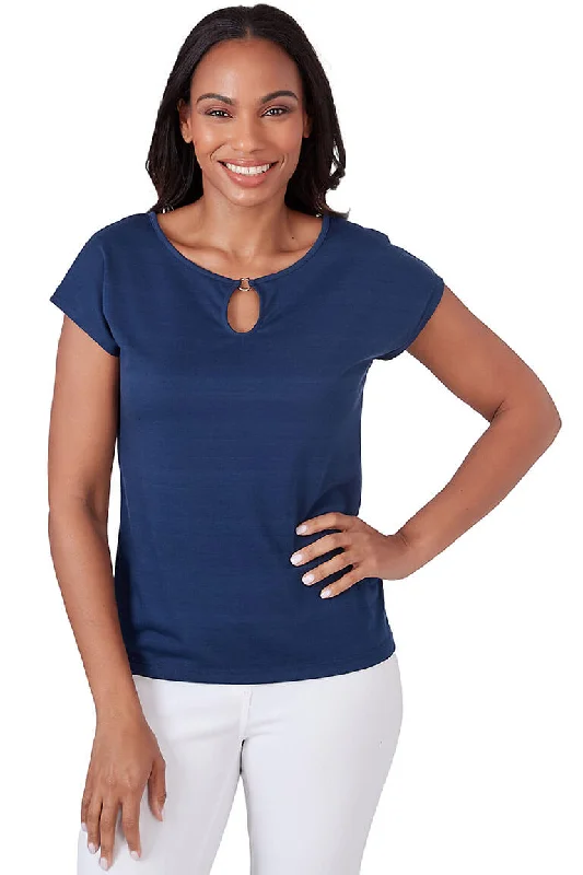 Always Be My Navy Ring Neck Tee Practical Women's Multi - 