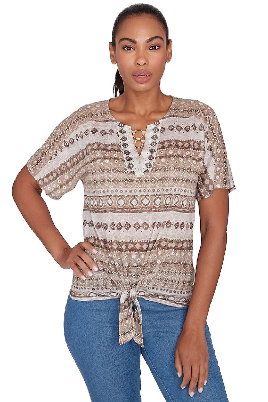 Keep It Natural Double Ring Neck Tee Earthy Women's Hemp - based