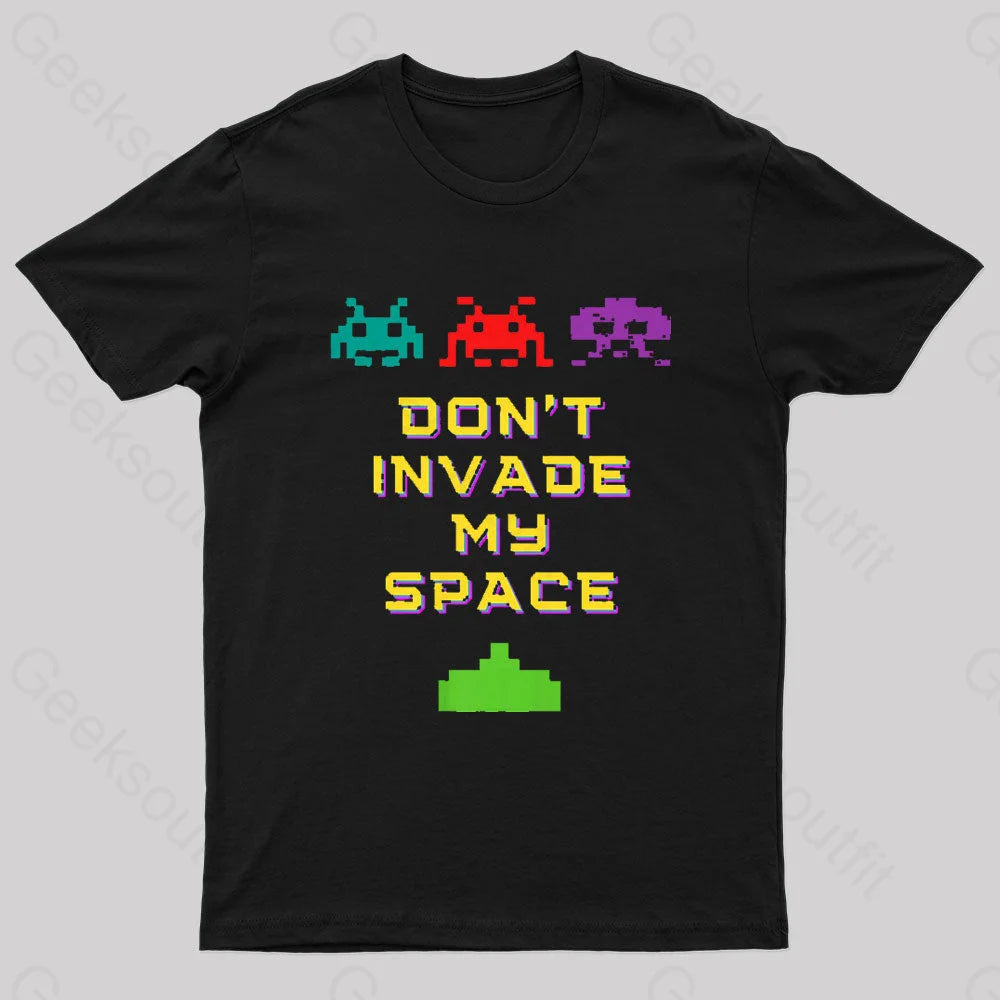 Do Not Invade My Space Nerd T-Shirt Hip Women's Retro