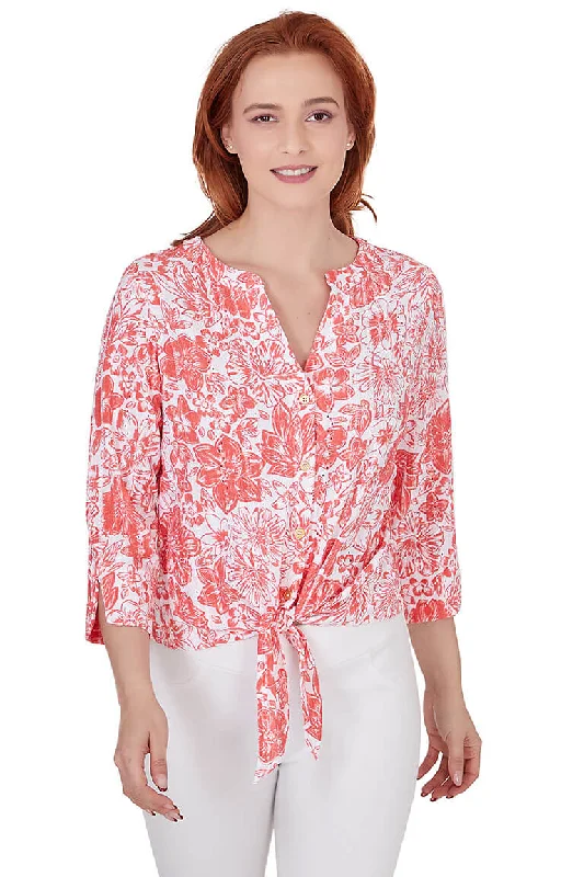 Always Be My Navy Tulip Eyelet Blouse Relaxed Women's 