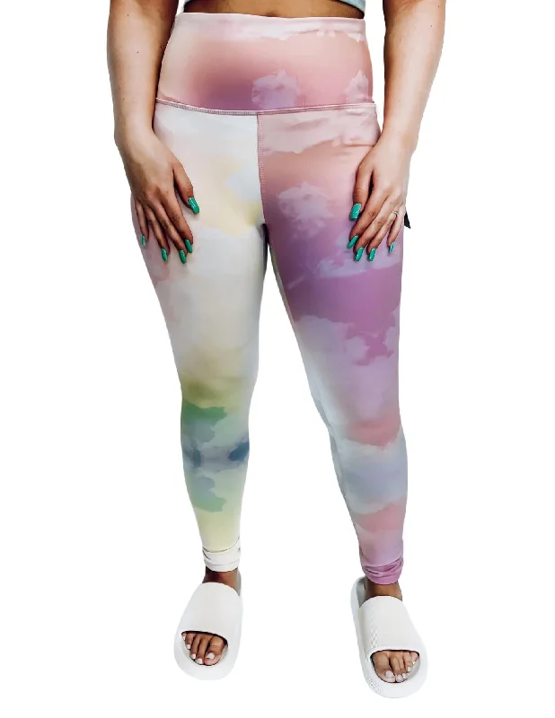 Full Length Legging In Rainbow Cloud Disco