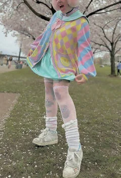 Pastel Colored Clown Cardigan Women