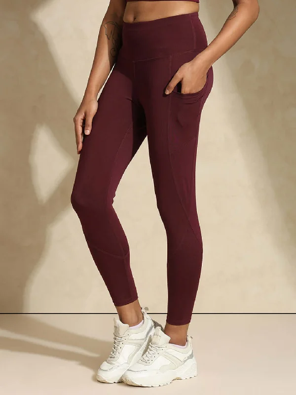 Aura Leggings Plum Cozy Women's Sherpa - lined