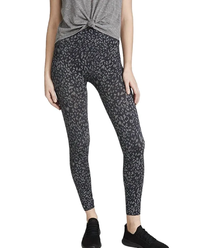 Look At Me Now Leggings In Indigo Leopard Polished Women's Silk