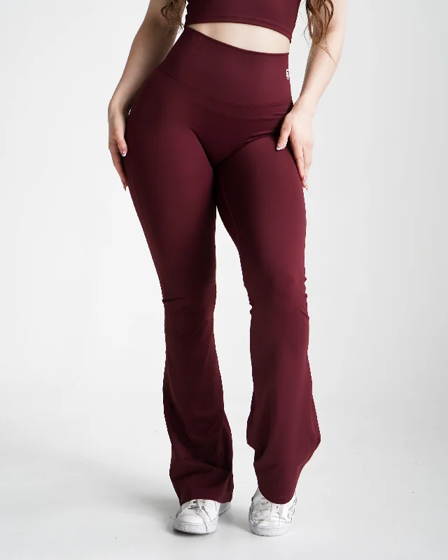 Impact Flare Leggings - Wine Sporty Women's Athleisure 