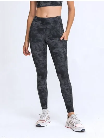 Wide Waistband Leggings with Pockets Youthful Women's Pop