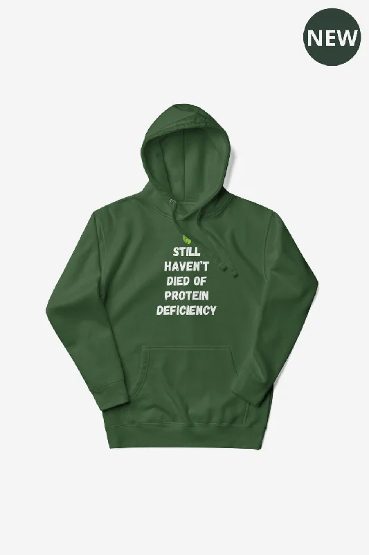 No Protein Deficiency Unisex Premium Hoodie Monochromatic All - in - one