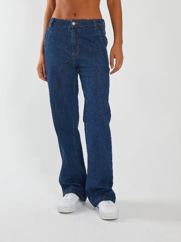 Cara Wide Leg Blue Indigo Feminine Women's Style 