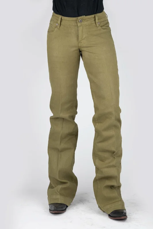 Stetson Womens 214 Trouser Fit Olive Cotton Blend Jeans Geometric
