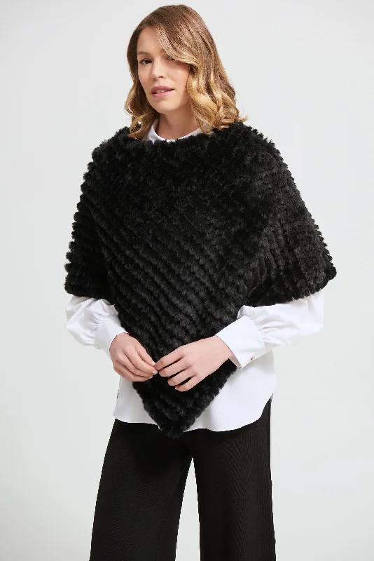 Joseph Ribkoff Faux Fur Poncho Cardigan Modern Women's 