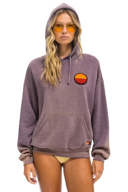 SUNSET PATCH PULLOVER RELAXED HOODIE - FADED MOCHA Classic Women's Pin - striped