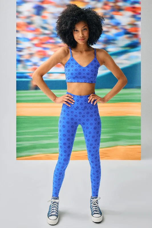 Cubs Action Basic Legging in Monogram Royal Classic Women's Pin - striped