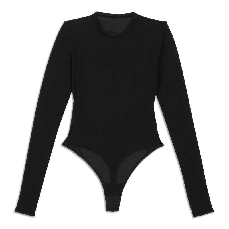 Long-Sleeve Crewneck Bodysuit - Resale Feminine Women's Soft 