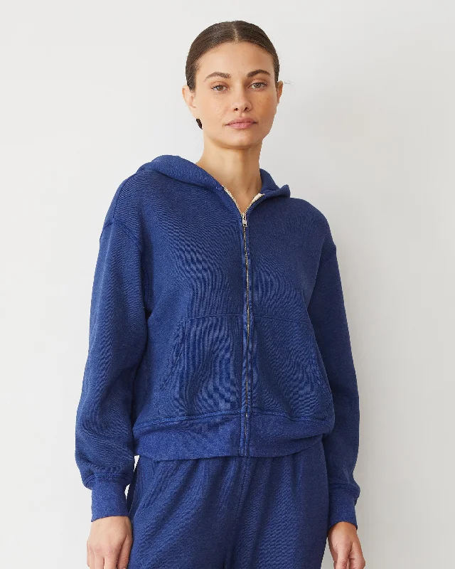 Teddy Fleece Relaxed Zip Up Hoody Monochromatic Office Style