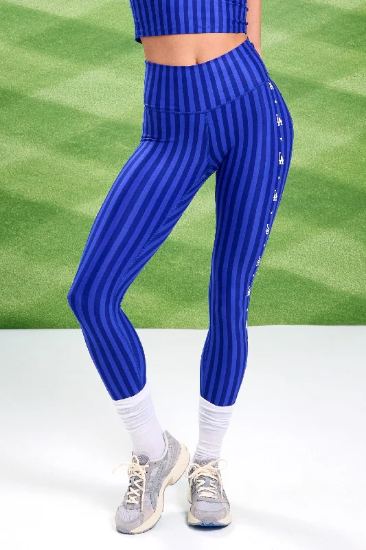 Dodgers TLC Leggings in Electric Blue Chalk Stripe Sophisticated Women's Tailored