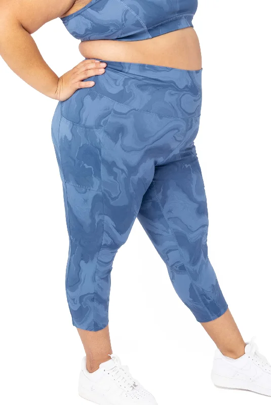Pocket Capris - Moonlight Marble Sharp Women's Italian
