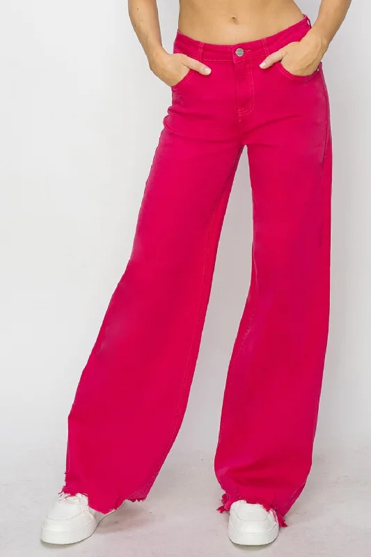 RISEN High Rise Wide Leg Jeans Bohemian Women's Free