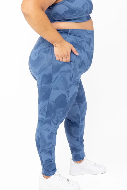 Pocket Ankle Leggings - Moonlight Marble Vintage Women's 1970S 