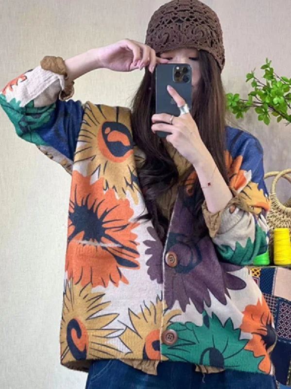Women Stylish clothes with traditional Colorful Cardigans Tough Women's Military - inspired