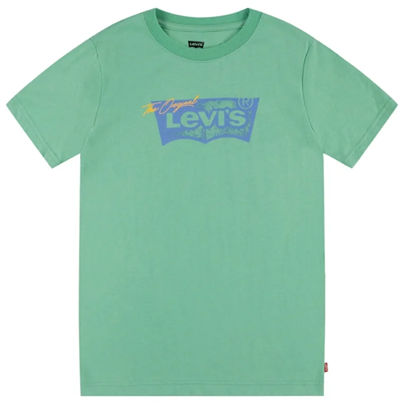 Levi's Distressed Batwing T-shirt Green Refined Women's Velvet
