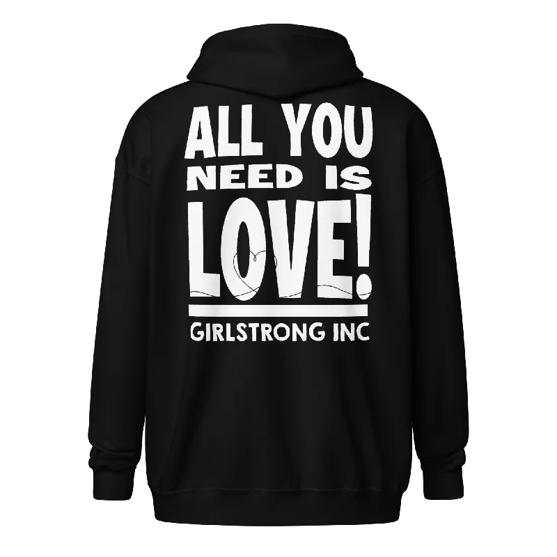 GS GRAPHIX FLEECE ZIP HOODIE - ALL YOU NEED IS LOVE! Hip Women's Retro