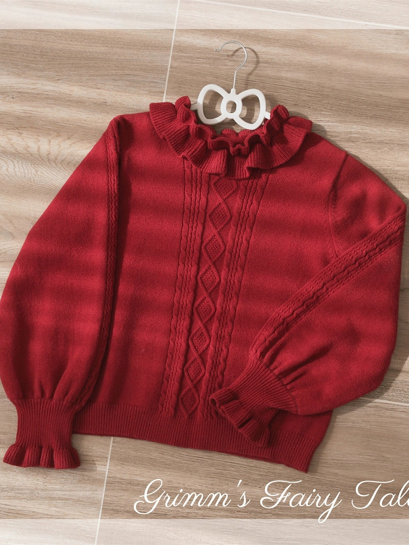 Petal Collar Knit Sweater Business