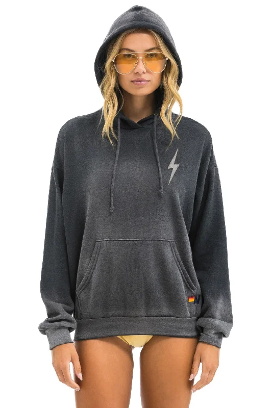 BOLT STITCH 2  RELAXED PULLOVER HOODIE - FADED SMOKE Sophisticated Women's Tailored