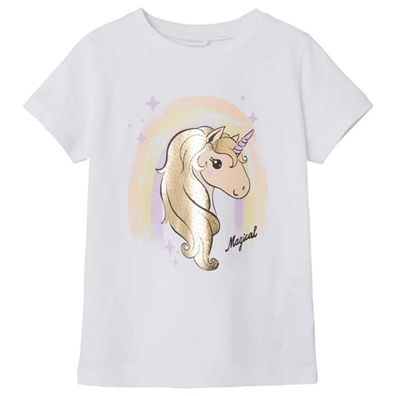 Name it Bright White Hiba T-Shirt Athletic Women's High - 