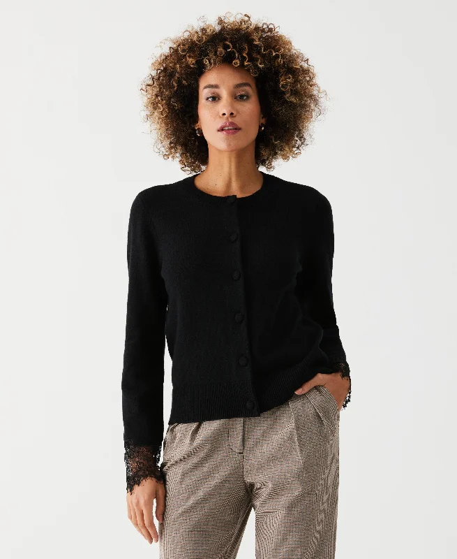 Lace Trim Button Cardigan Dapper Women's 1920S