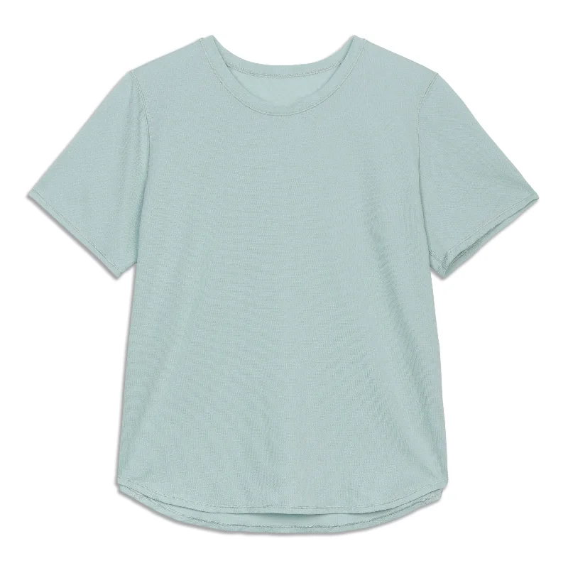 High Neck Running And Training T-Shirt - Resale Feminine Women's Style 