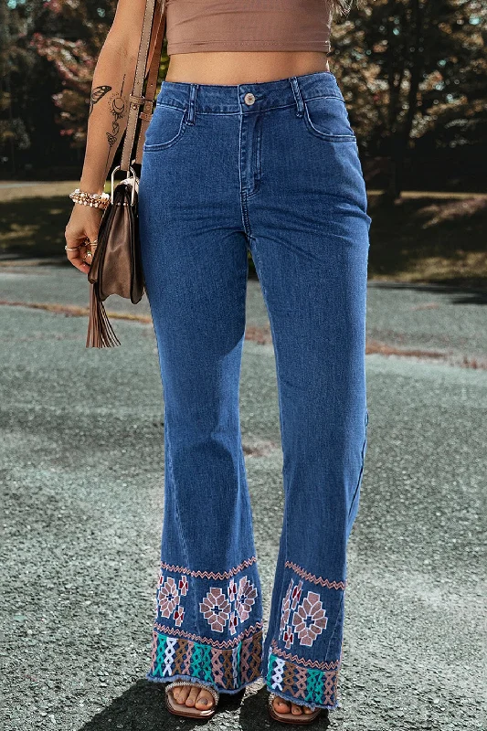 Embroidered Bootcut Jeans Scandinavian