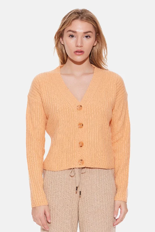 Beatrice Ribbed Cardigan Papaya Athletic Women's High - 